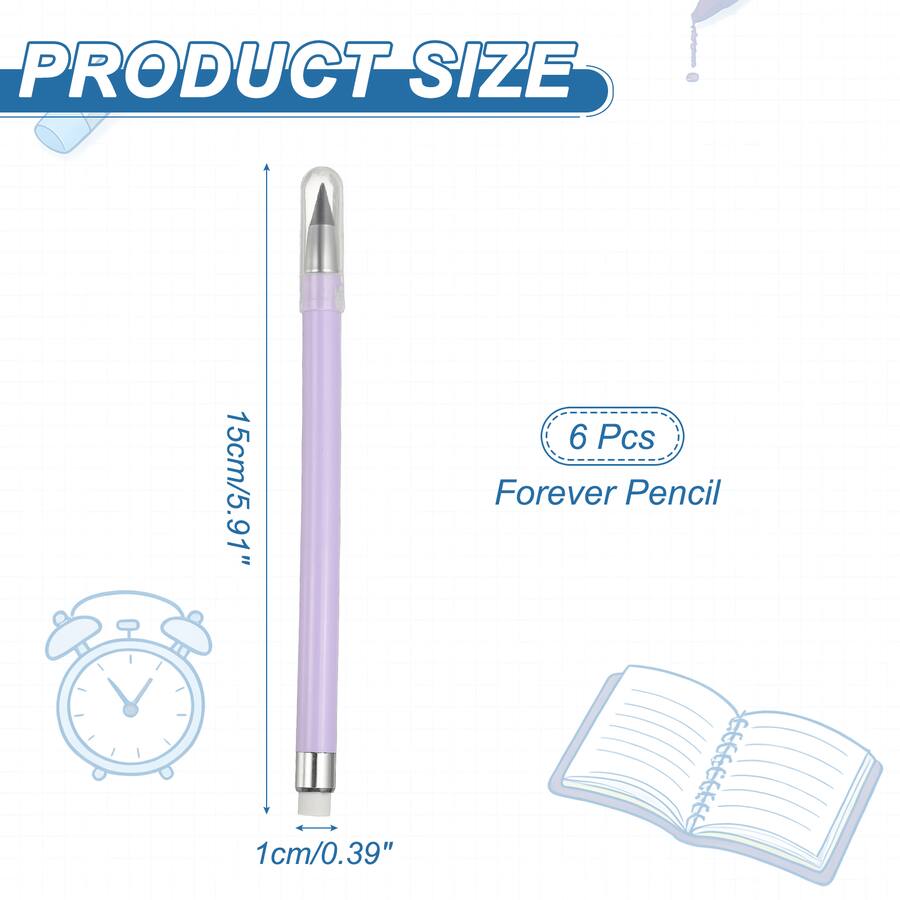 Creative Writing Insect Unique Bargains Eternal Pencil, 6pcs Mech Sharpened Metal Pencils Set ...