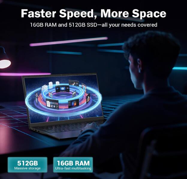 Faster Speed, More Space  
16GB RAM and 512GB SSD—all your needs covered  

512GB Massive storage  
16GB RAM Ultra-fast multitasking