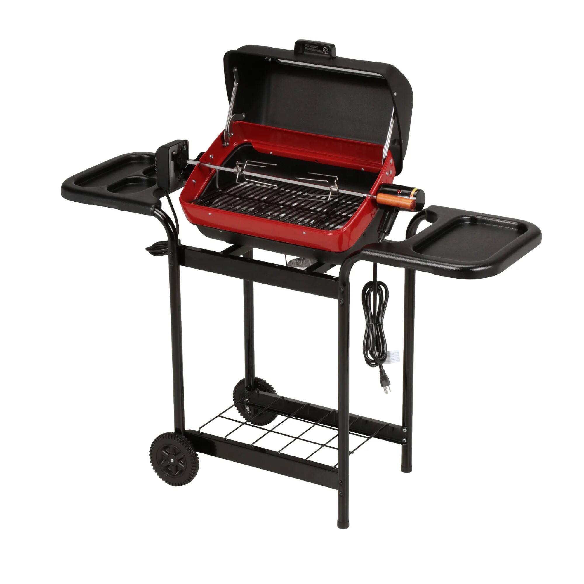 Alt View 10. Americana Grills - Americana 3-Zone Electric Tabletop BBQ Grill w/ Cart & Polymer Side Tables.