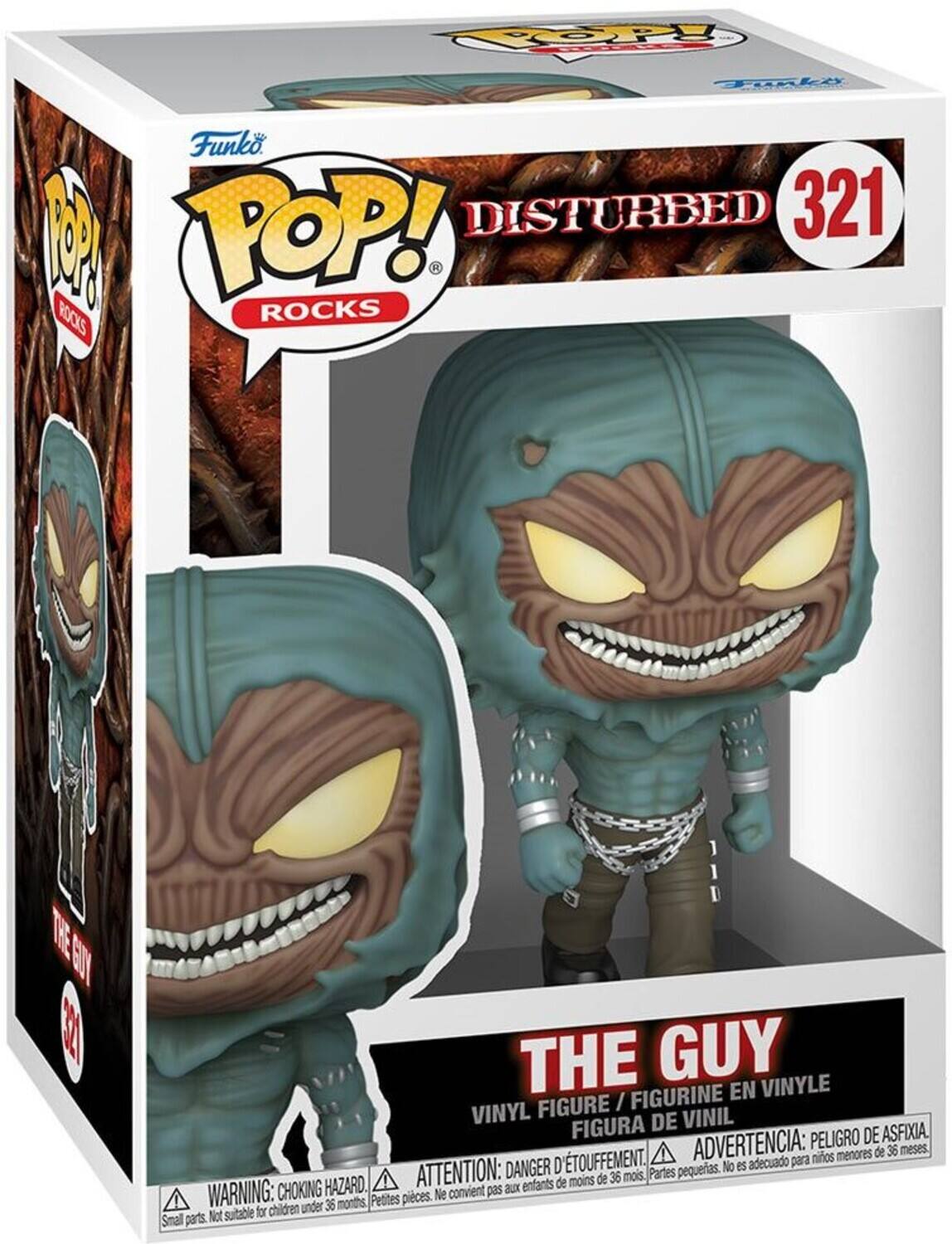 Funko POP! Rocks 321 - Disturbed - The Guy Vinyl Figure / Figurine en Vinyle / Figura de Vinil. Peligro de asfixia / Danger d'étouffement / Peligro de asfixia. Advertencia: para niños menores de 36 meses / Attention: enfants de moins de 36 mois / Warning: children under 36 months. No es adecuado / Ne convient pas / Not suitable for small parts.