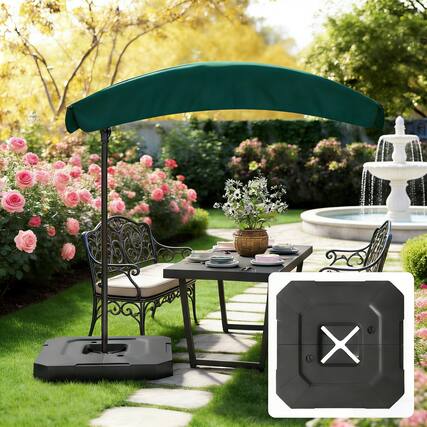 Front. Anysun - Outdoor Weather-Resistant Cantilever Umbrella Base for cantilever Offset Umbrellas with Cross Base, Assembly Required - Black.
