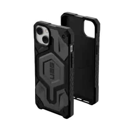 Front. UAG - UAG Monarch Pro Kevlar with MagSafe Case - iPhone 14 Plus - Silver.