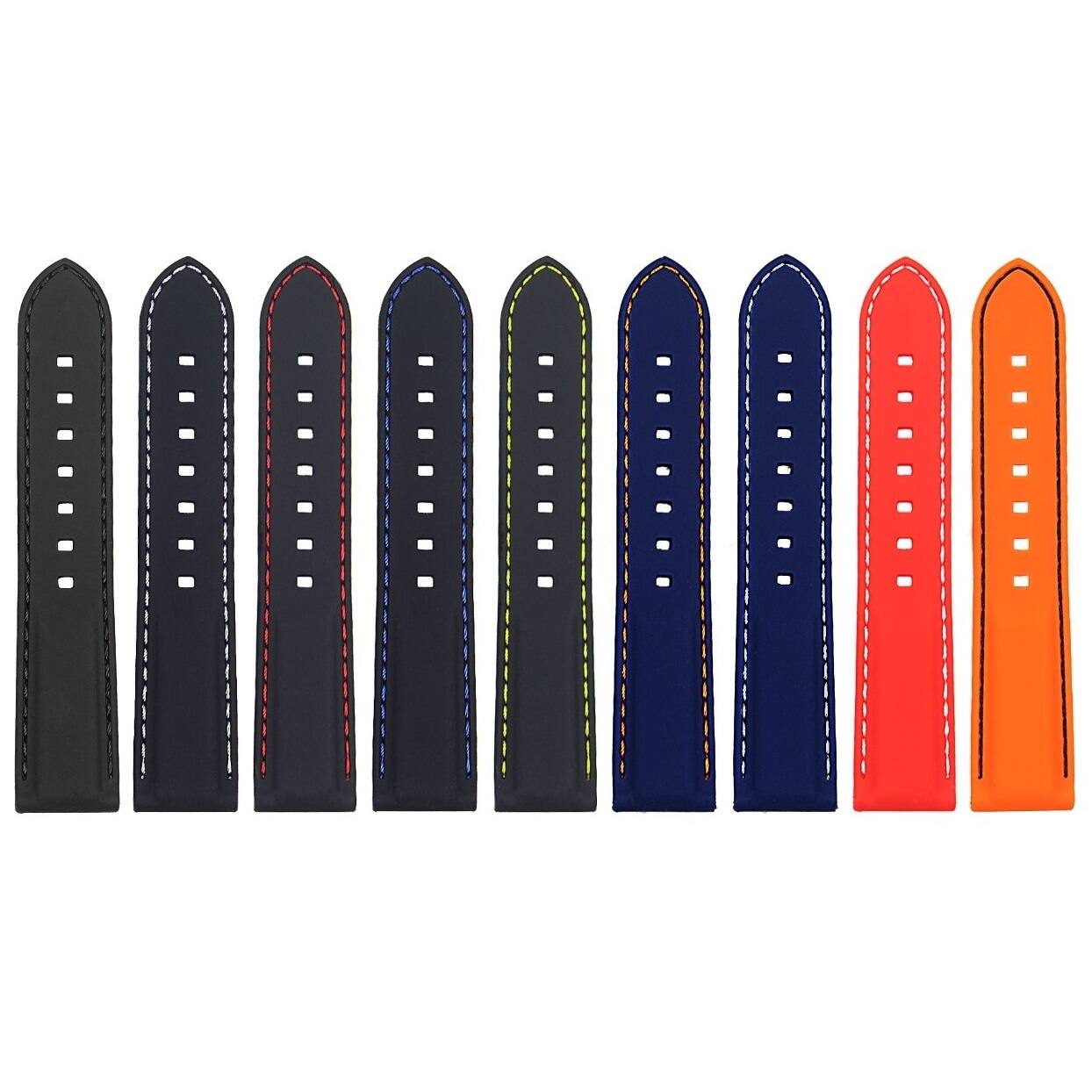 Back. StrapsCo - Active Stitch Band For Apple Watch - 40mm/41mm/42mm - Blue & Orange.
