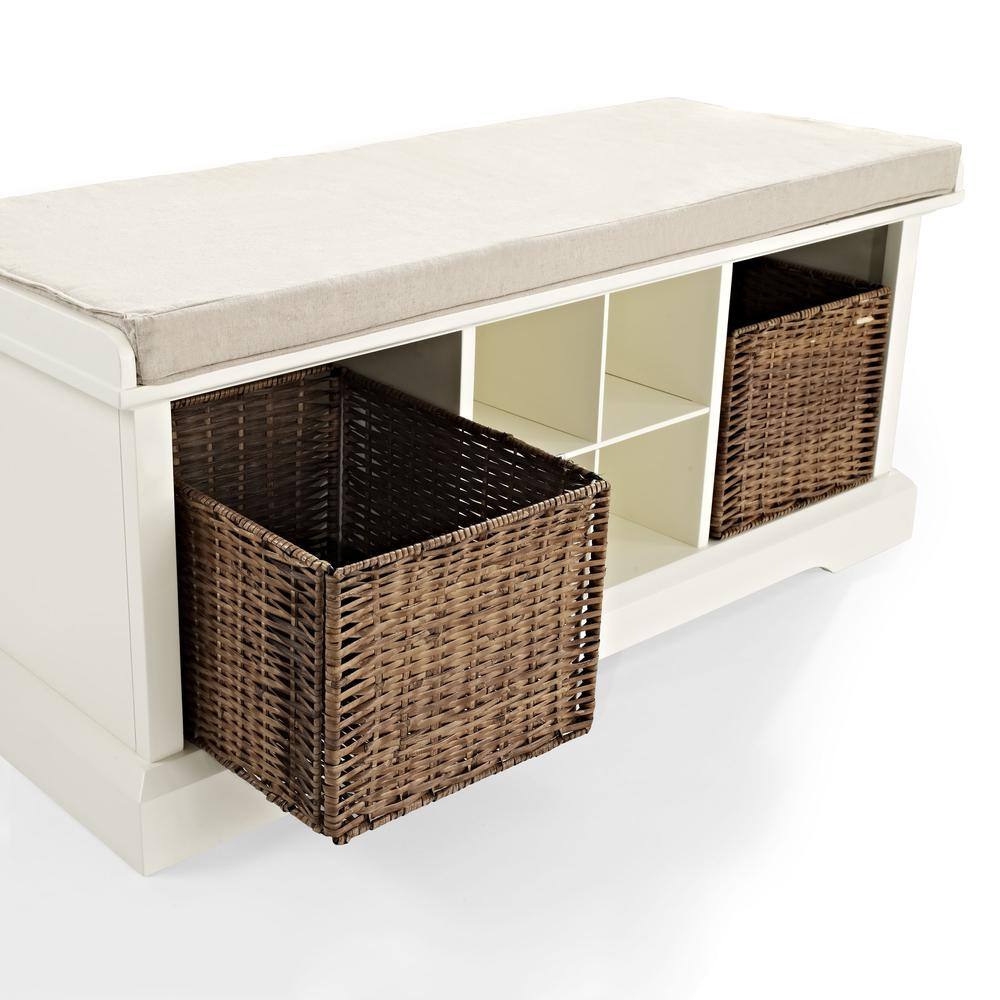 Angle. Crosley Furniture - Brennan Entryway Storage Bench - Bench - White.
