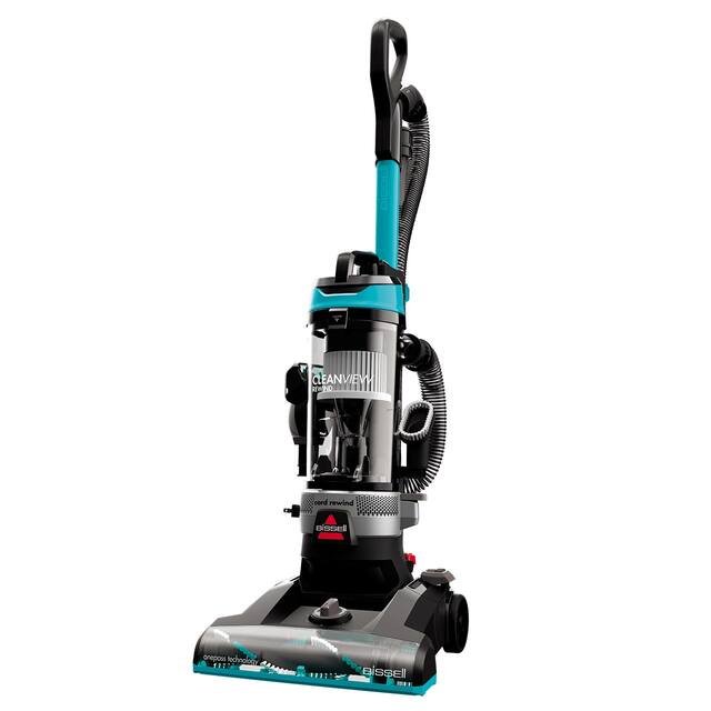 BISSELL - CleanView Rewind Upright Vacuum Cleaner - Black with Electric Blue accents