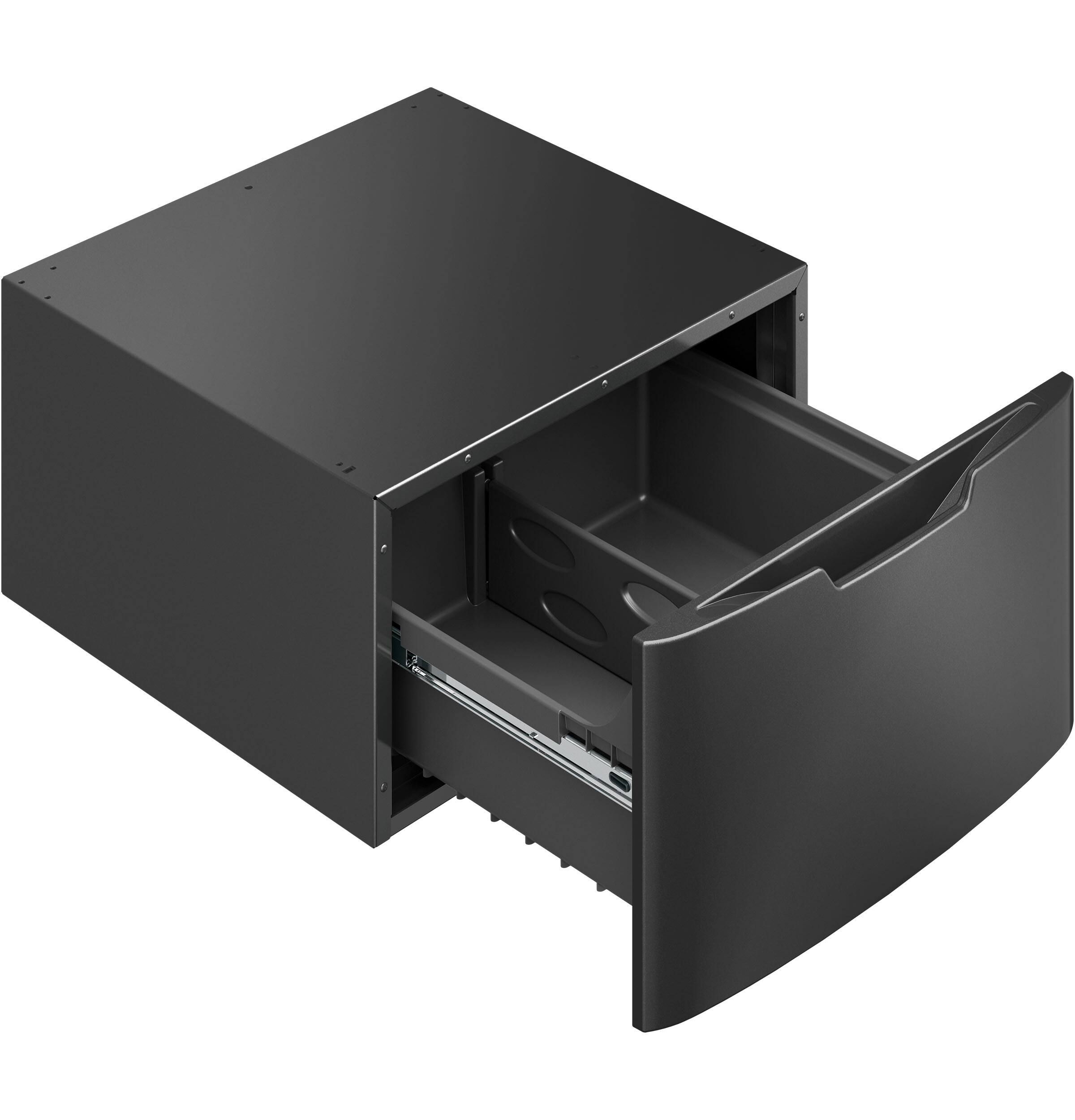 Alt View 6. GE - 16” Laundry Pedestal with Storage Drawer for Select Washers and Dryers - Carbon Graphite.