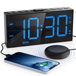 Dazzed Corner - Loud Alarm Clock for Heavy Sleeper,Dual Alarm with Snooze - Black