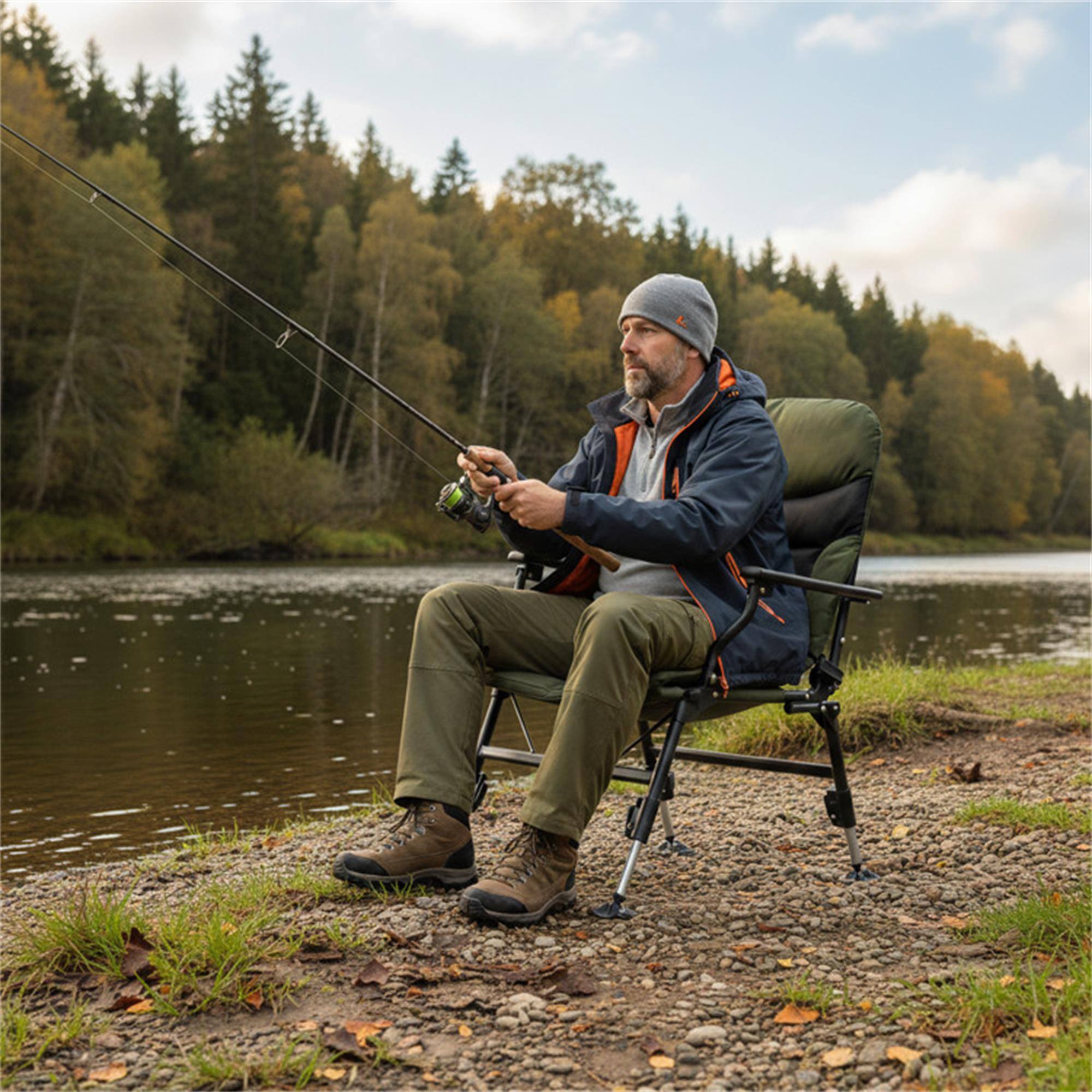 Alt View 5. Boyel Living - Green Oversized Foldable Fishing Chair 44.0-in L x 38.0-in W x 31.5-in H - Green.