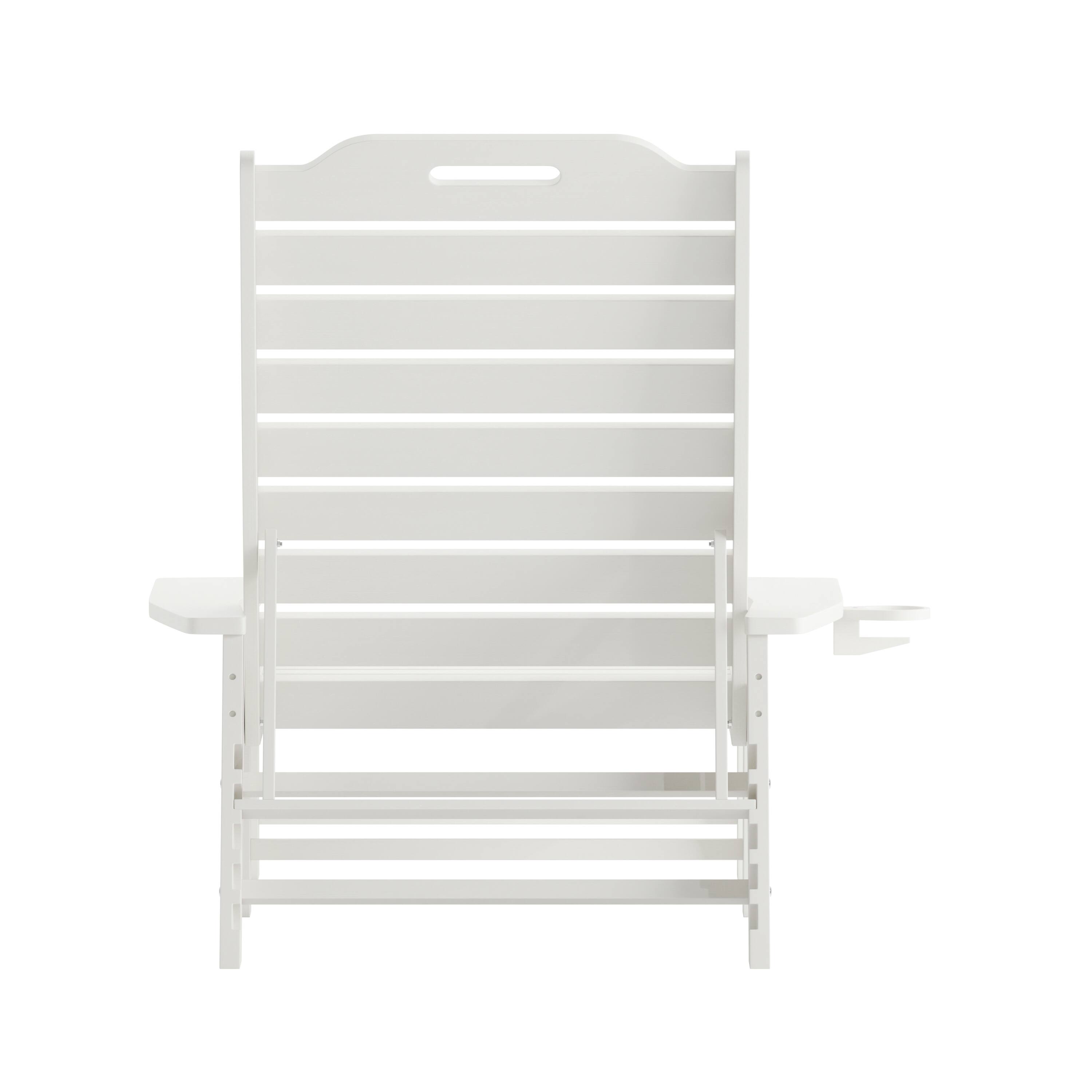 Alt View 7. Emma + Oliver - Ventura Poly Resin Adjustable Adirondack Lounger with Swivel Cup Holder for Indoor/Outdoor Use - White.