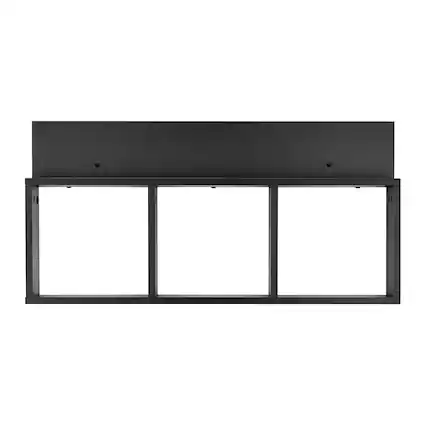 Front. Danya B - Modern 3 Cube Floating Wall Shelf with Display Ledge - Black - Black.