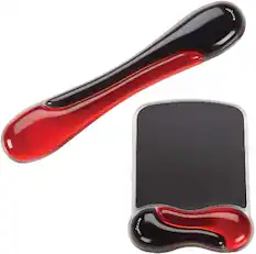 Front. Kensington - Duo Gel Mouse & Keyboard Wrist Rest Bundle, Ergonomic Pads with Wrist Support, Cooling Gel, Non-Skid Backing - Red and Black.