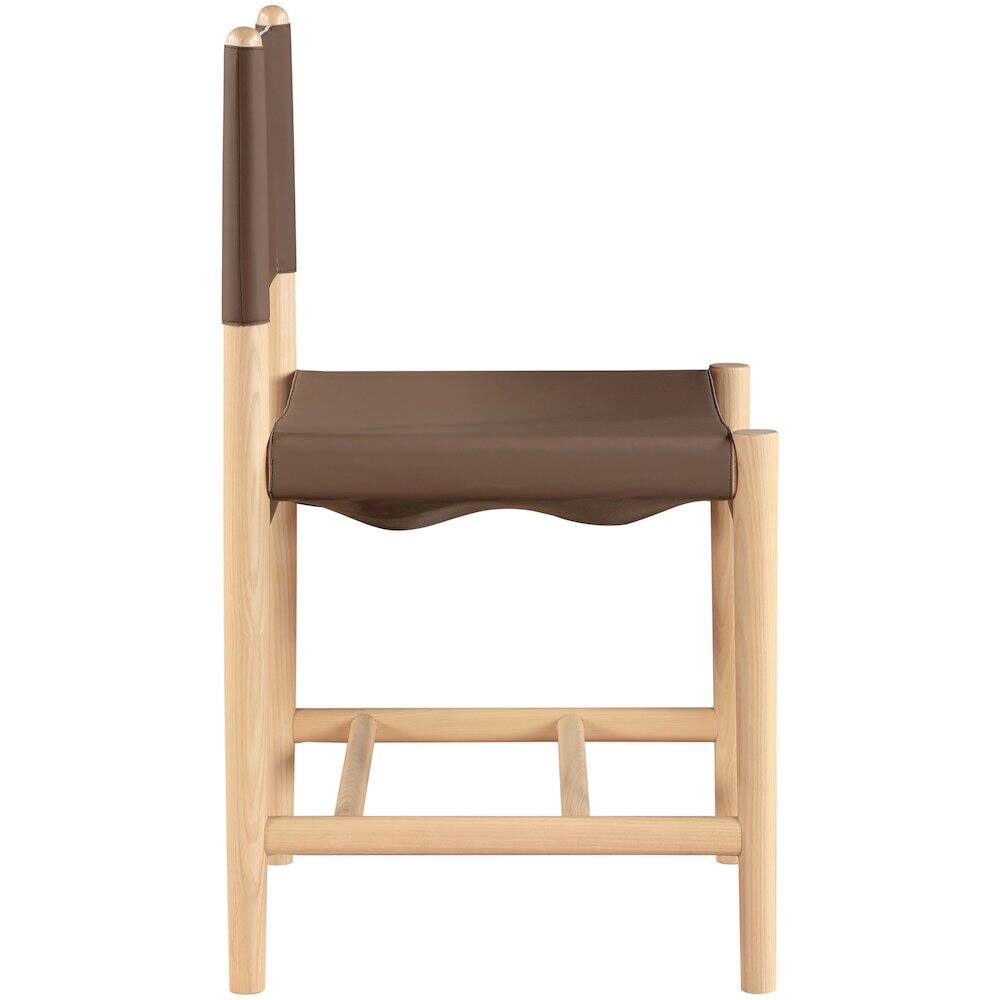 Alt View 3. Meridian Furniture - Rawlins Brown Vegan Leather Upholstered Dining Chair, Set of 2 - Brown.
