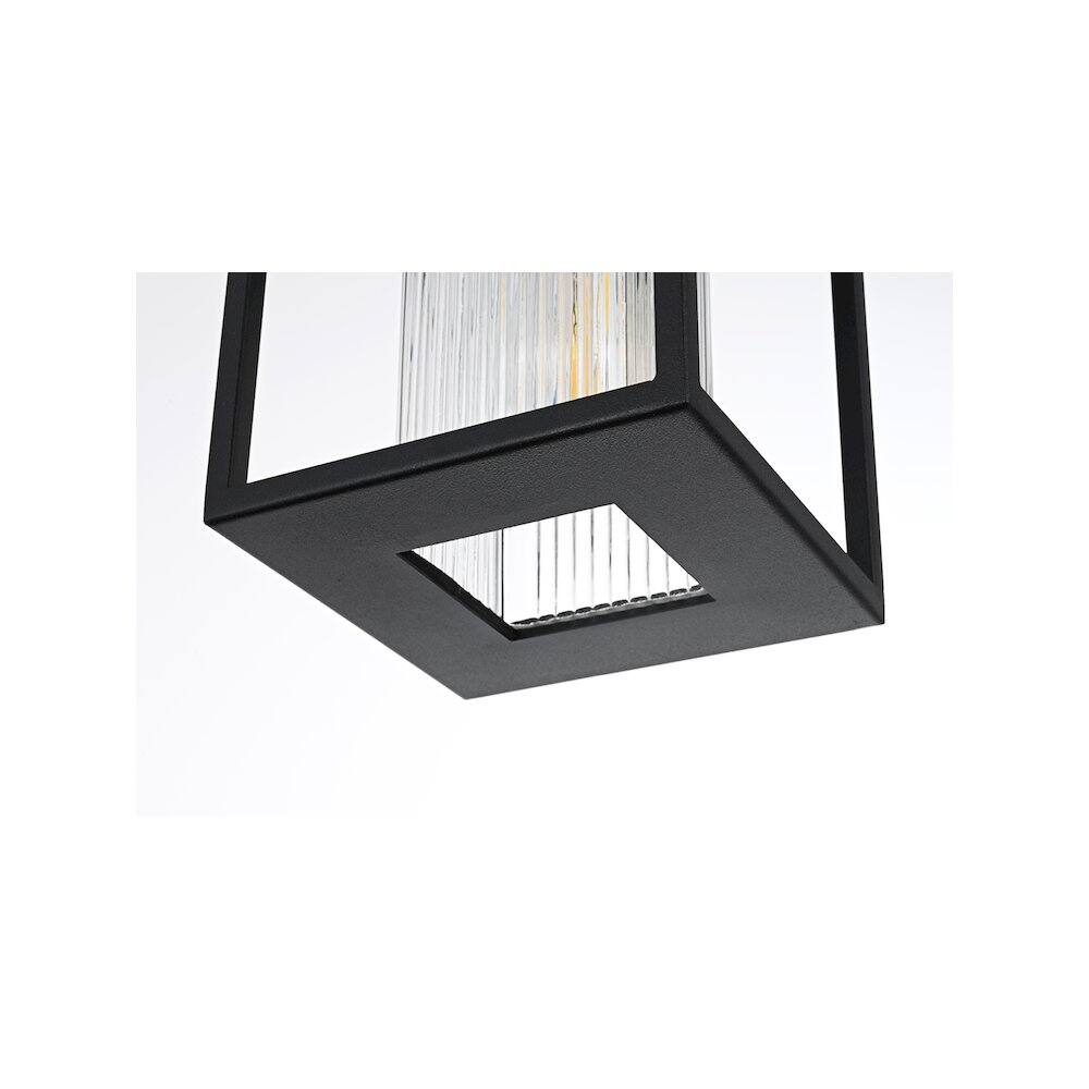 Alt View 1. Elegant Lighting - Dover 7 inch Outdoor Pendant in Black - Black.