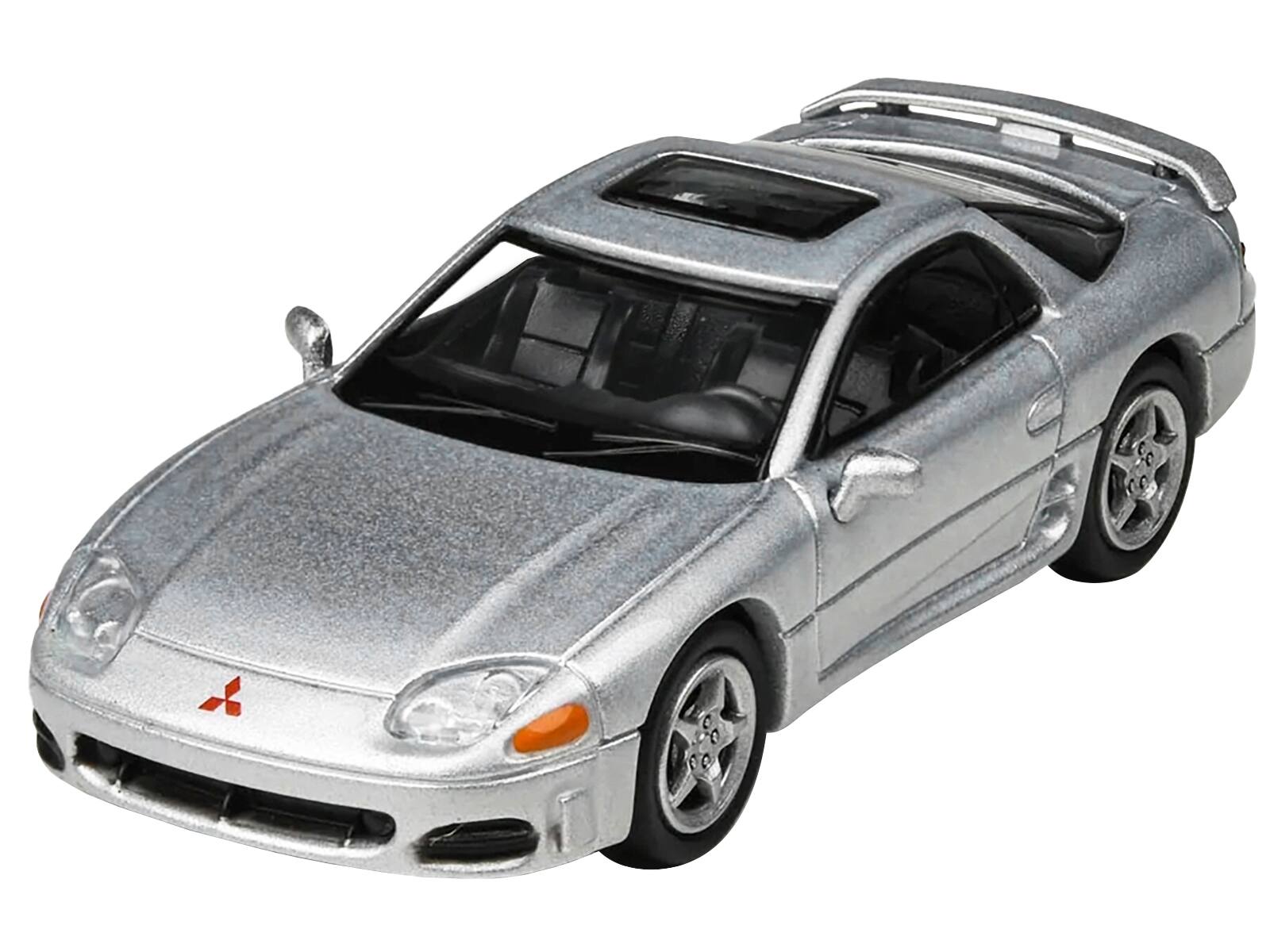 Left. Paragon - Mitsubishi 3000GT GTO Silver Metallic with Sunroof 1/64 Diecast Model Car by Paragon Models - Silver.