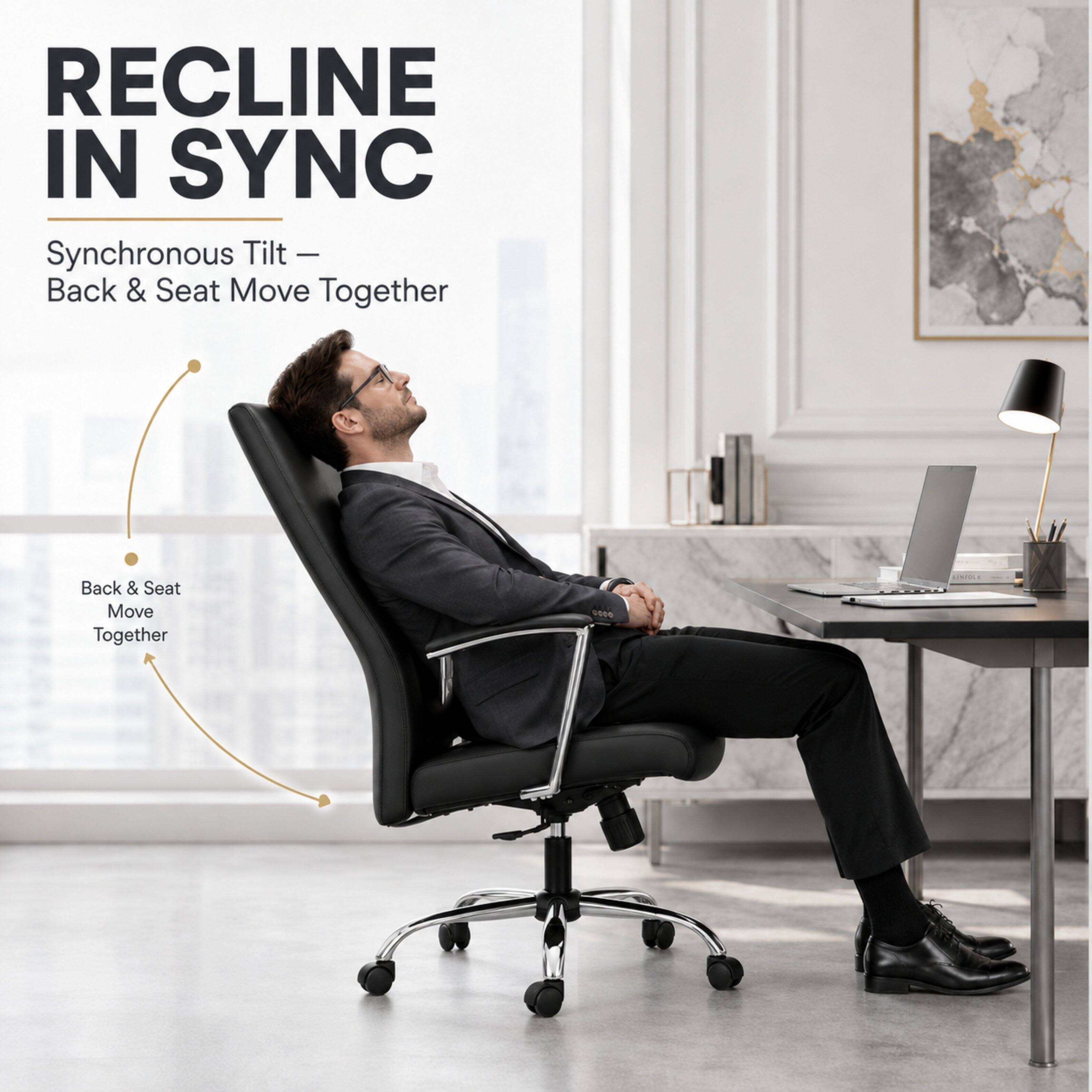 RECLINE IN SYNC  
Synchronous Tilt —  
Back & Seat Move Together  
Back & Seat Move Together