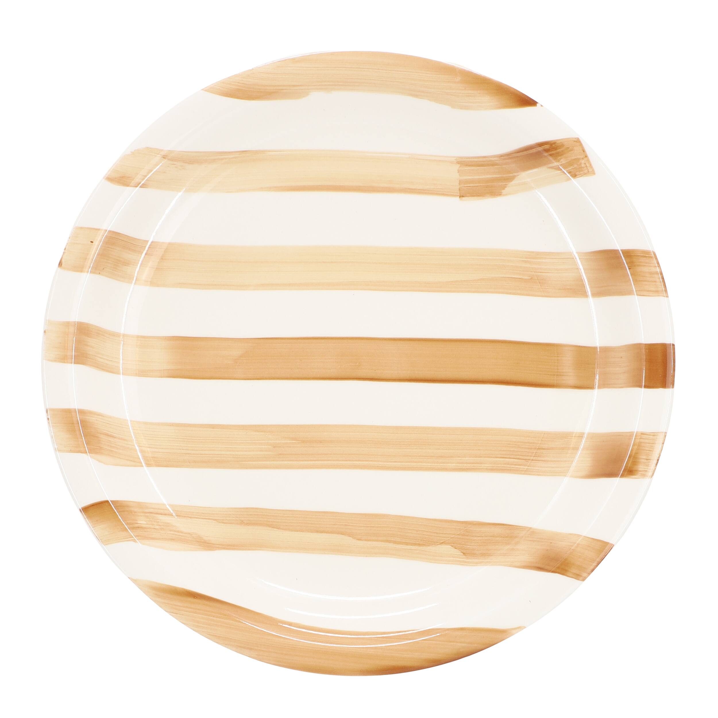 Alt View 2. Gibson - Gibson Home Kenwood Shores 12 Piece Stoneware Dinnerware Set in Sand Stripe - Sand Stripe.