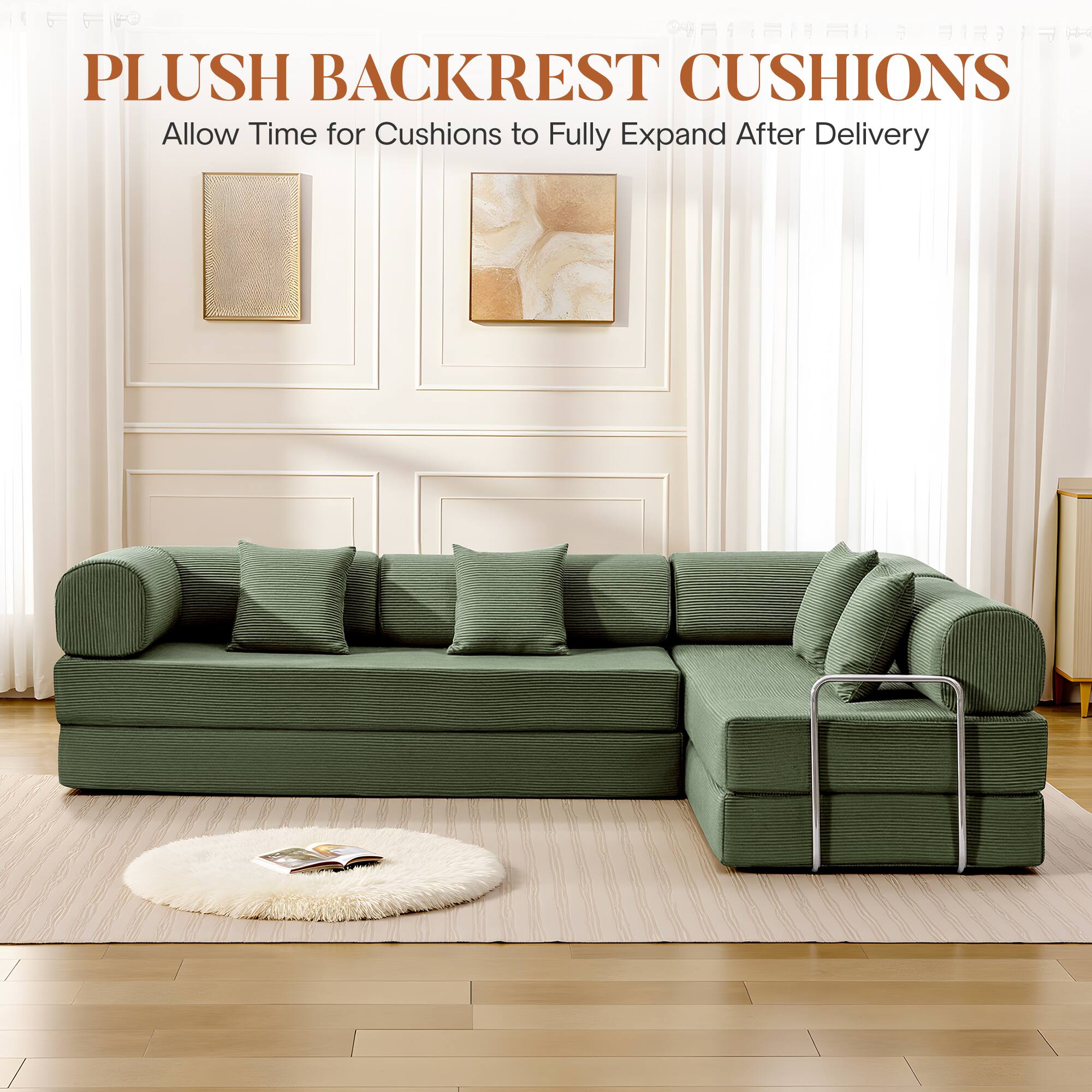 PLUSH BACKREST CUSHIONS  
Allow Time for Cushions to Fully Expand After Delivery