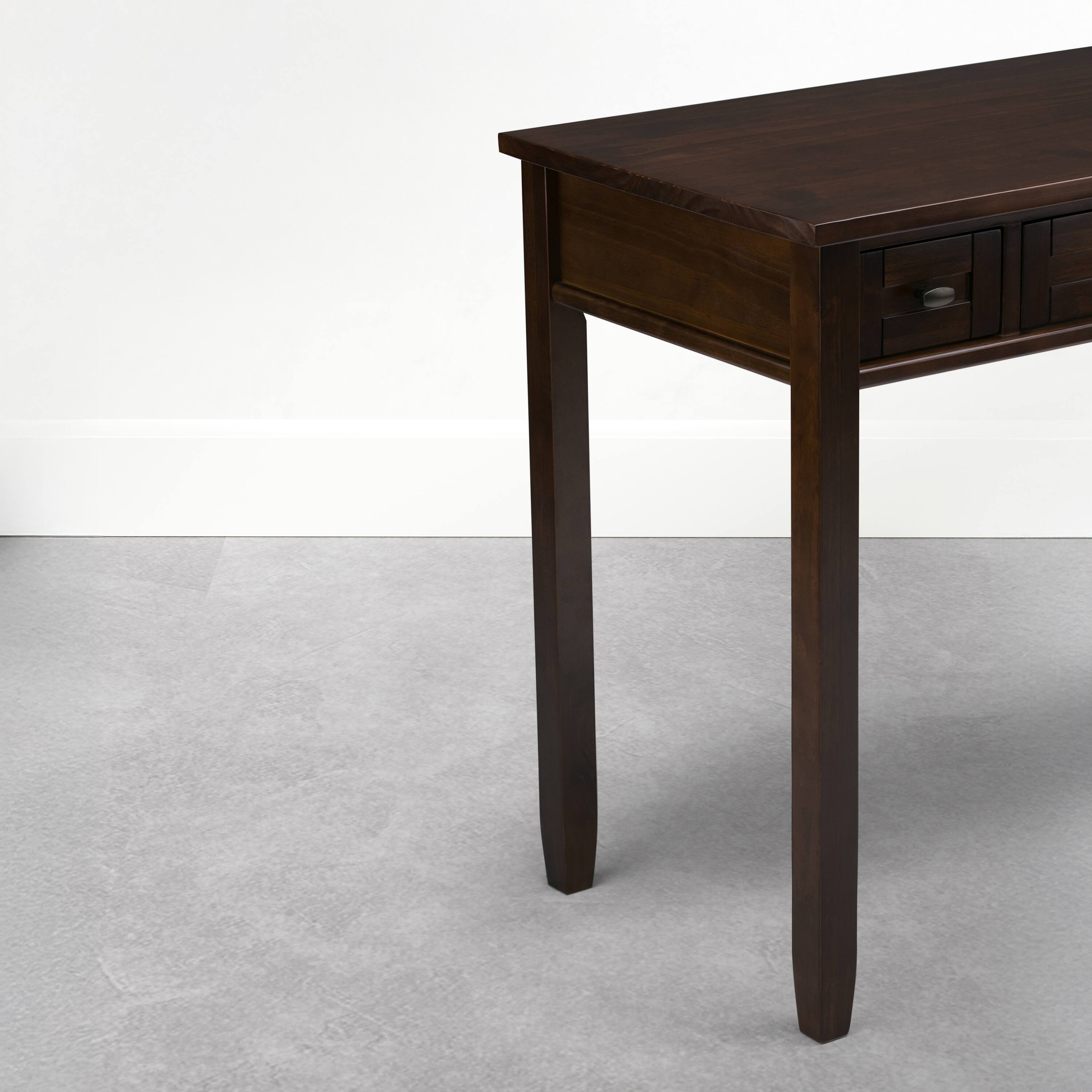 Alt View 5. Simpli Home - Warm Shaker 48 inch Wide Solid Wood Rectangular Desk, Mocha Brown - Mocha Brown.