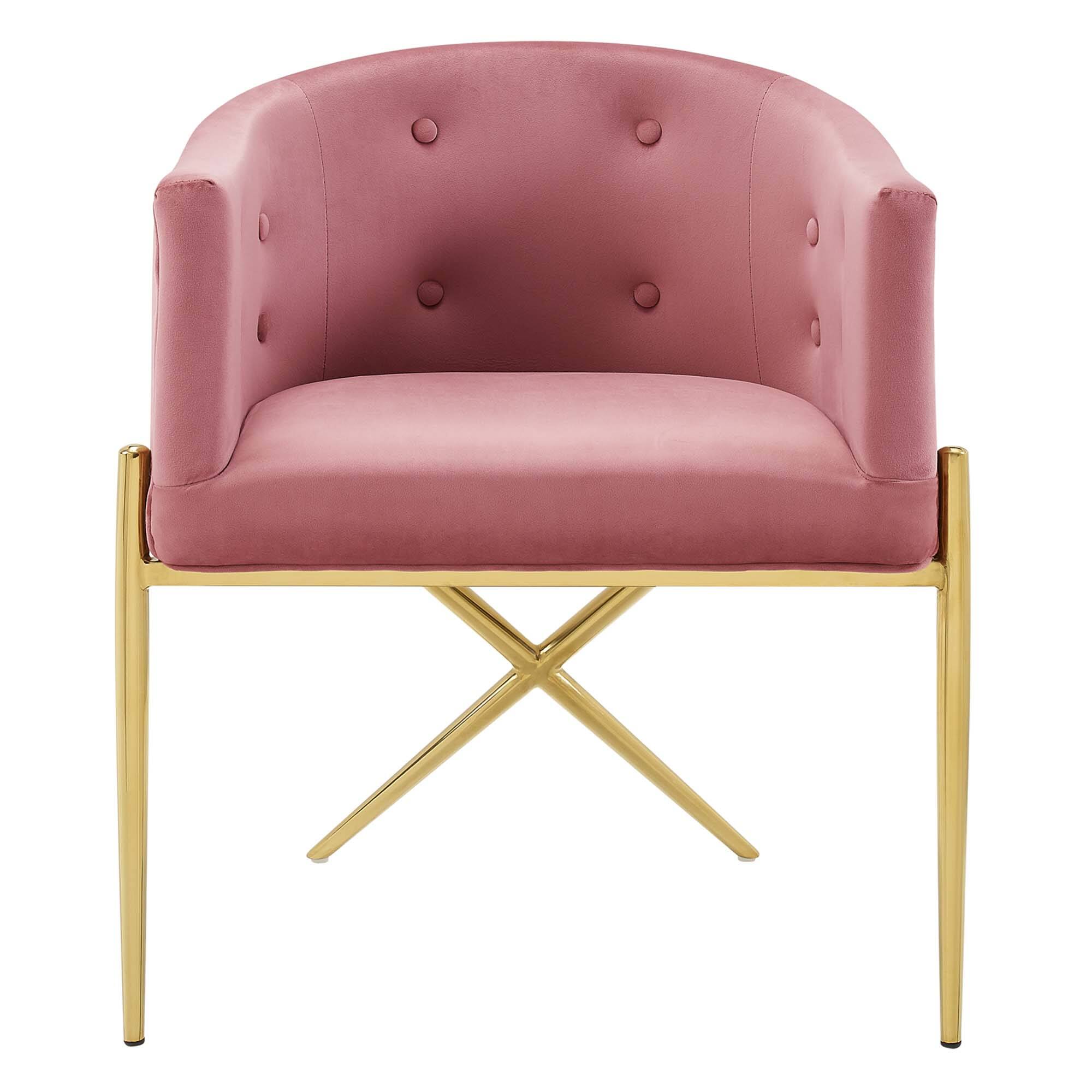 Alt View 2. Modway - Savour Performance Velvet Accent Dining Armchair Set of 2 by Modway - Dusty Rose.
