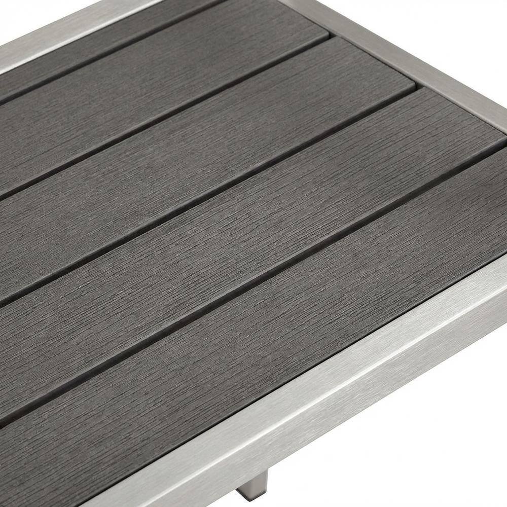 Alt View 1. Outdoor Escape - Aluminum Outdoor Bar Stool With Armrests And Back Support For Patio Lounge - Gray.