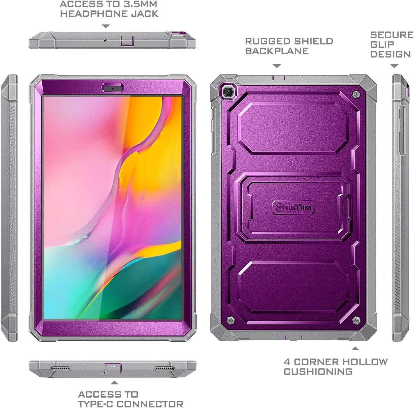 ACCESS TO 3.5MM HEADPHONE JACK  
RUGGED SHIELD BACKPLANE  
SECURE GLIP DESIGN  
TUATARA  
4 CORNER HOLLOW CUSHIONING  
ACCESS TO TYPE-C CONNECTOR