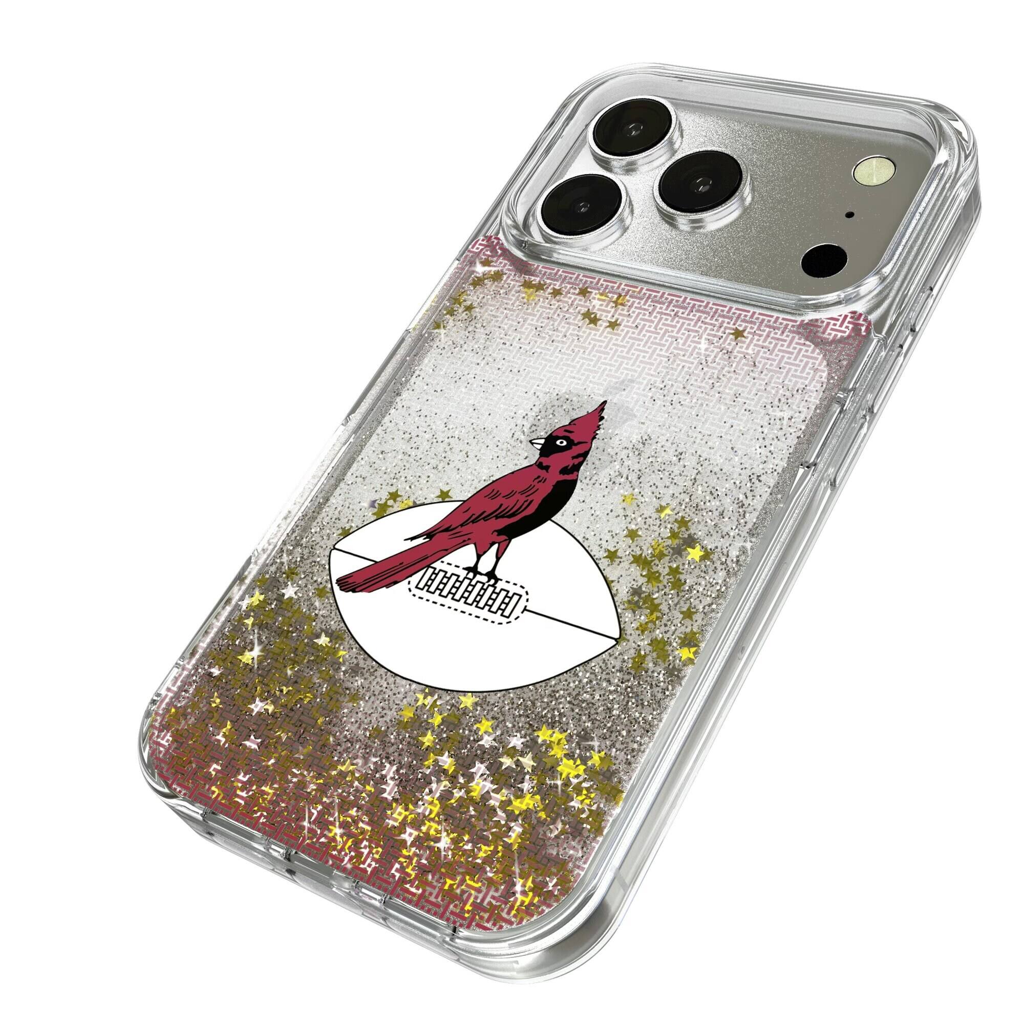 Alt View 1. Keyscaper - Chicago Cardinals Linen Logo iPhone Glitter Case - 13 - Multicolor.