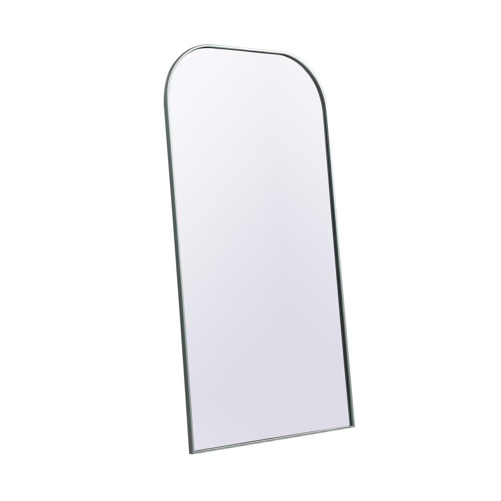 Left. Elegant Decor - Metal Frame Arch Full Length Mirror 35x66 Inch in Silver - Silver.