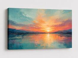 FC Design - Large Canvas 24x36" Abstract Sunset Reflection Landscape Art Painting Modern Wall Décor - MultiColor