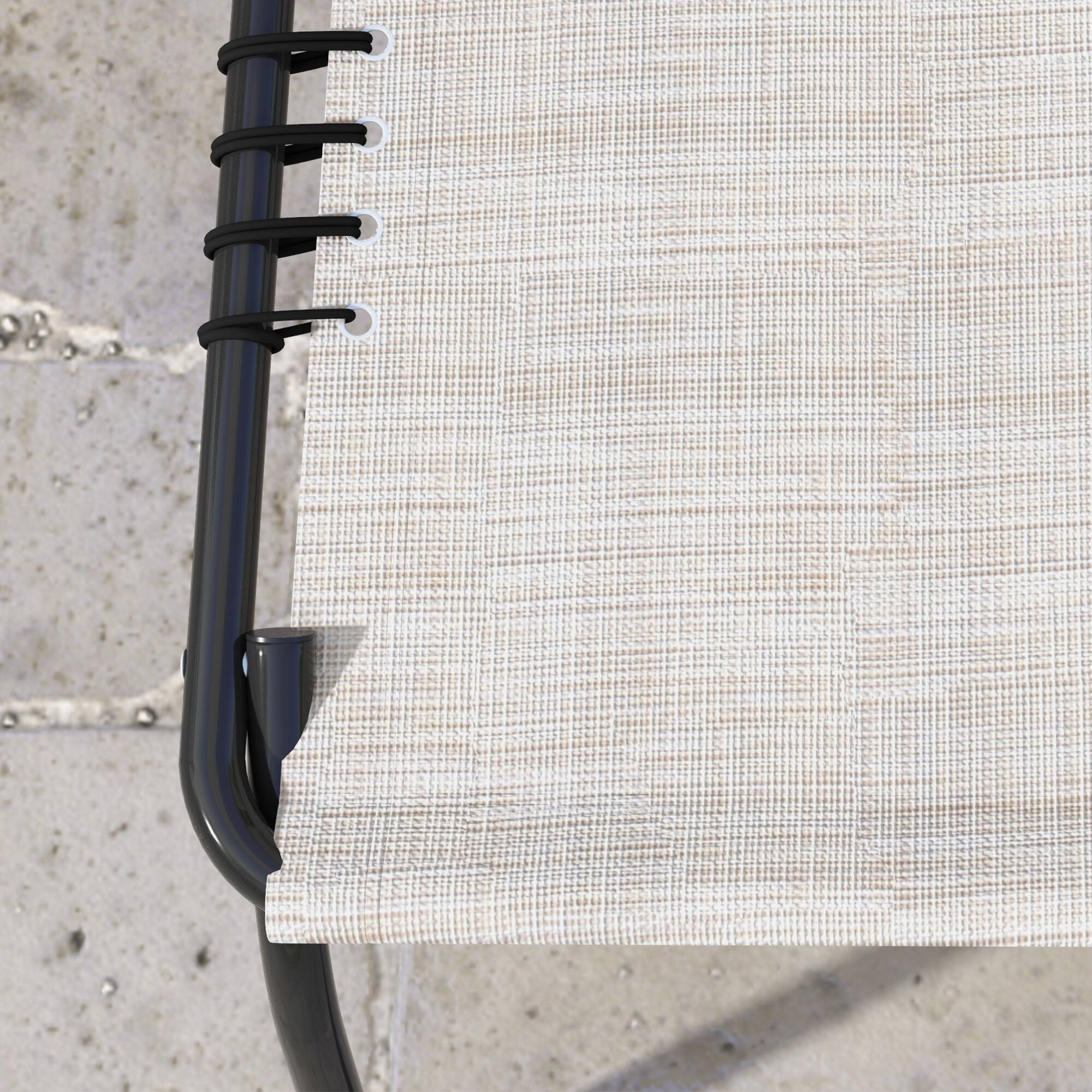 Alt View 8. Outsunny - Folding Chaise Lounge Chair, Patio Sun Tanning Chair, Outdoor Chaise Lounger with 4-Position Reclining Back - Cream White.