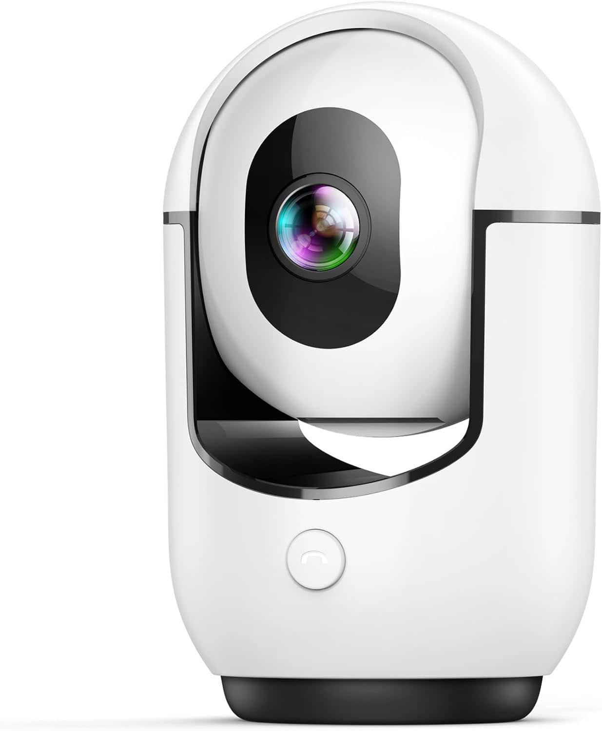 FINEAK - 2K Pan/Tilt Security Camera WiFi Indoor Pet/Dog/Baby Cameras - White