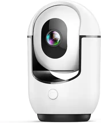 Front. FINEAK - 2K Pan/Tilt Security Camera WiFi Indoor Pet/Dog/Baby Cameras - White.