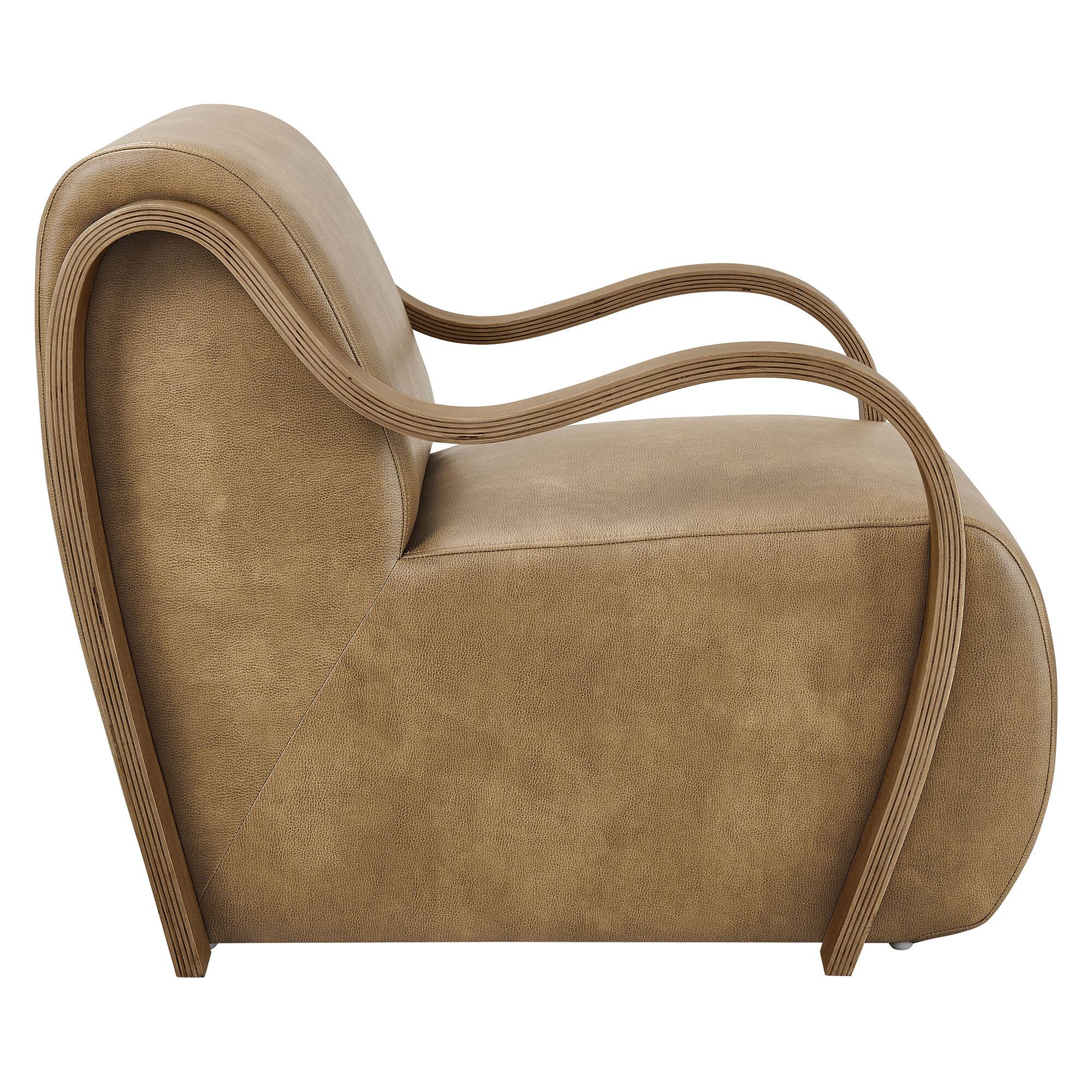 Alt View 2. Modway - Atrium Vegan Leather Accent Armchair by Modway - Toast.