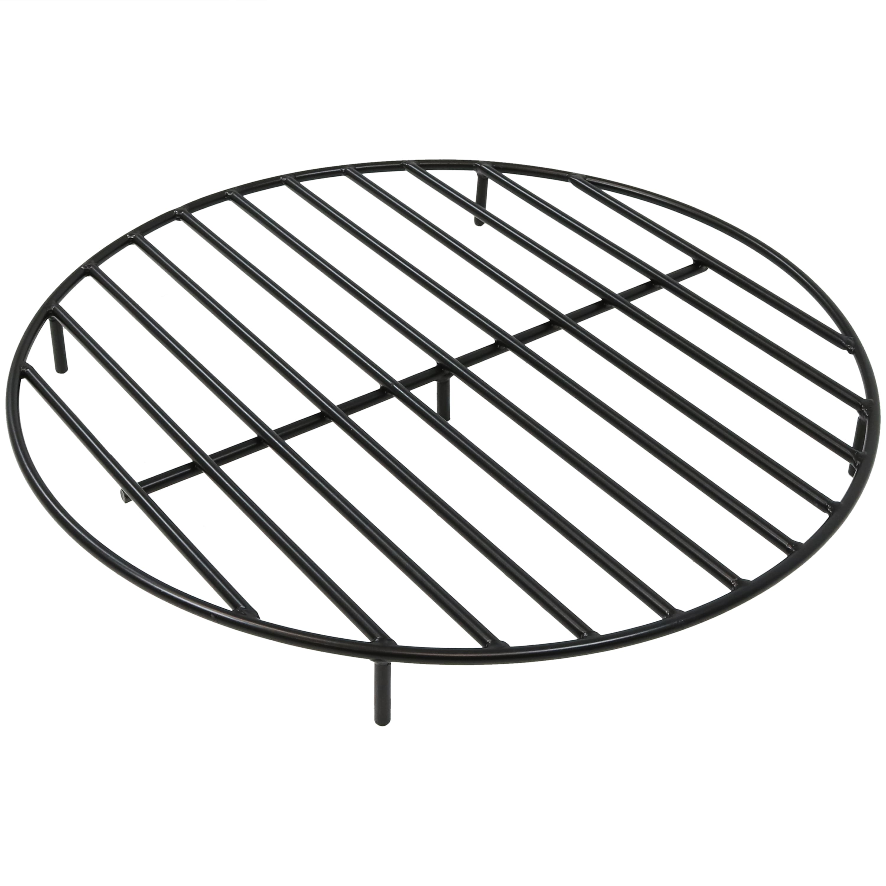 Sunnydaze - 30 in Steel Round Outdoor Fire Pit Grate with Heat Resistance - Black