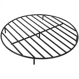Sunnydaze - 30 in Steel Round Outdoor Fire Pit Grate with Heat Resistance - Black
