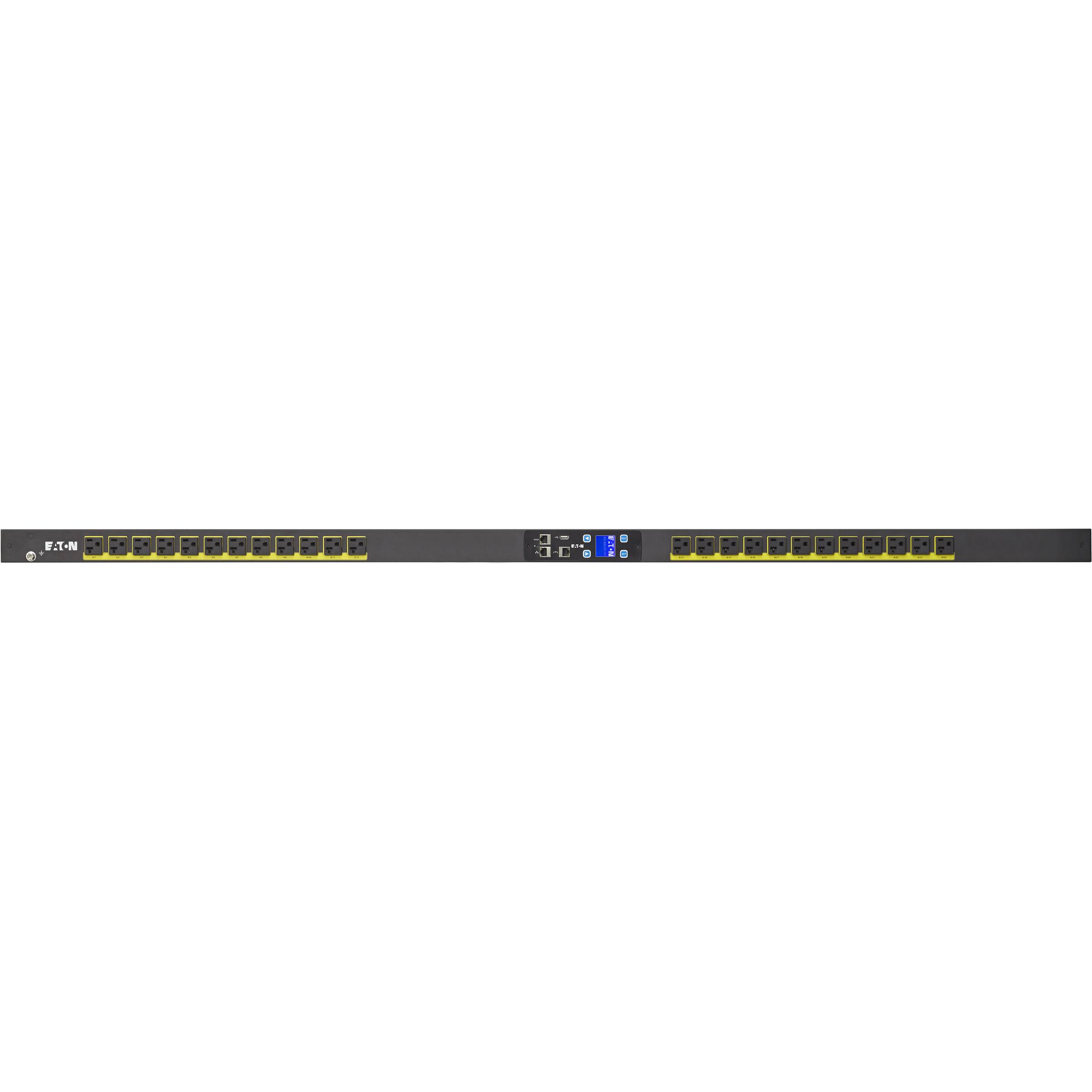 Alt View 1. Eaton - Eaton Metered Input Rack PDU 1.92 kW max 120V 16A 0U Vert. Single-Phase PDU - NEMA L5-20P - 24 x NEMA 5-20R - 120 V AC - White.