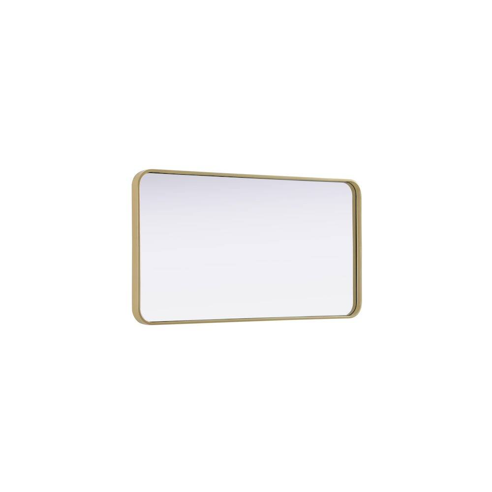 Alt View 1. Elegant Decor - Contour Metal Rectangle Mirror 22x40 in Brass - Brass.