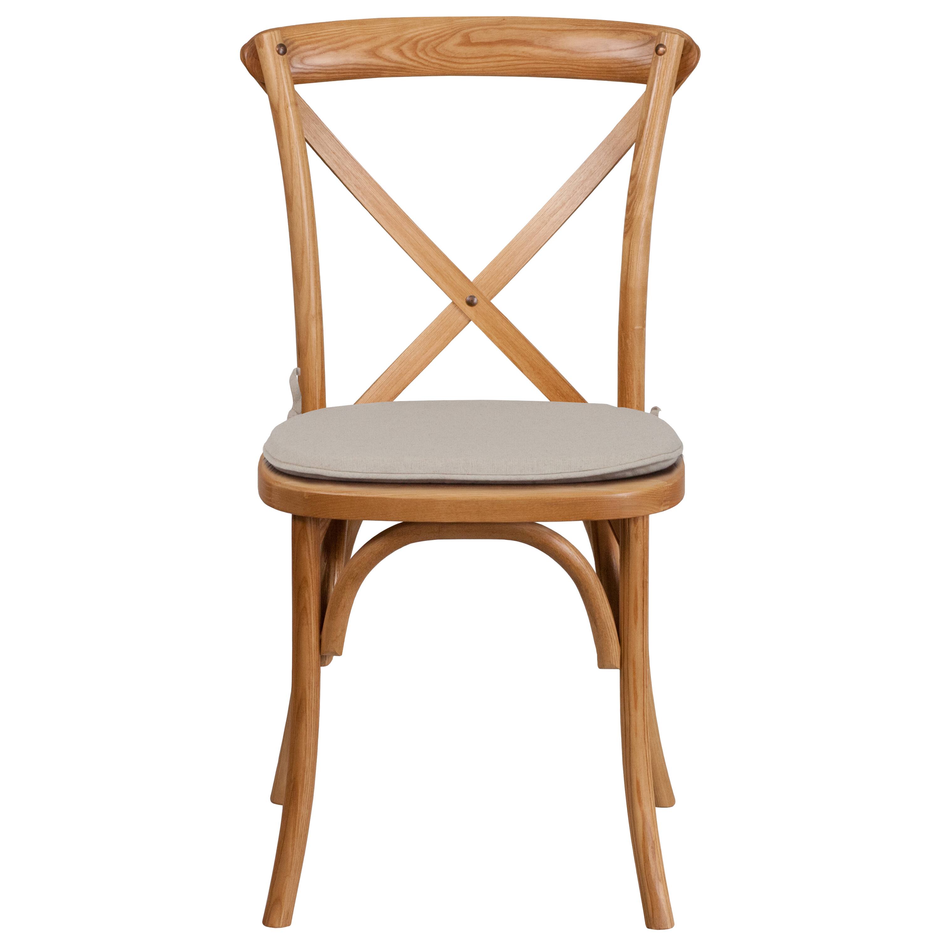 Alt View 5. Emma + Oliver - Stackable Wood Cross Back Dining Chair with Cushion - Oak.