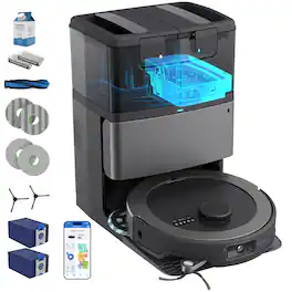 bObsweep - Maxim All-in-One Robot Vacuum & Mop, 22000Pa Suction, Odor-Filter AutoWash/Dry/Empty Dock, w Object Detection - Titanium Black