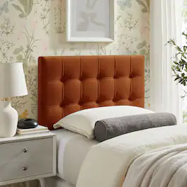 Lily Biscuit Tufted Performance Velvet Headboard by Modway - Rust