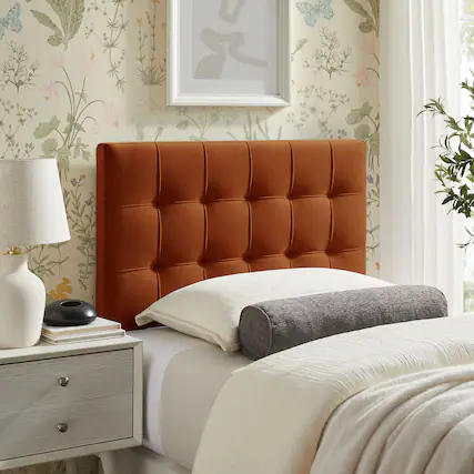 Front. Modway - Lily Biscuit Tufted Performance Velvet Headboard by Modway - Rust.