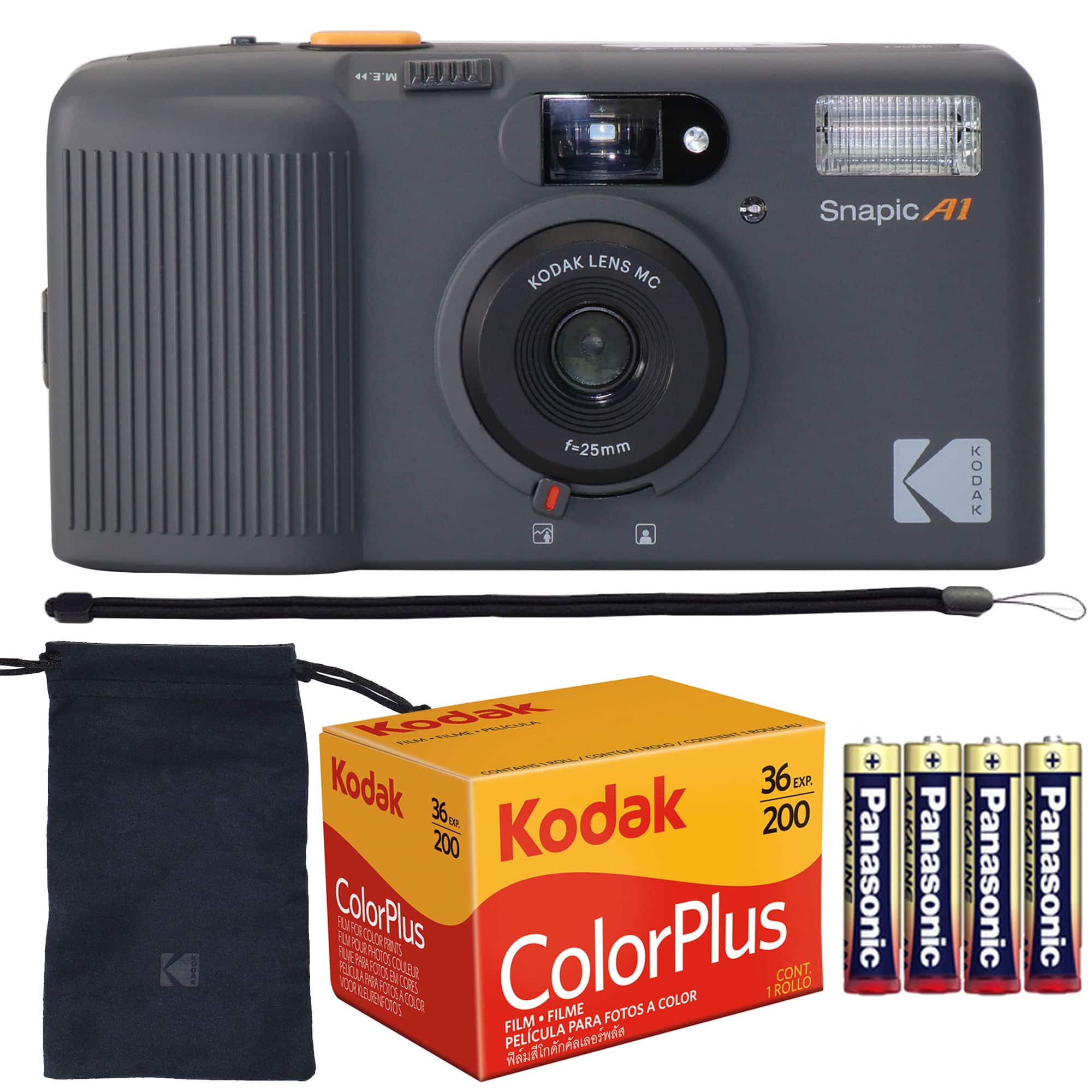 Kodak - Snapic A1 35mm Film Camera ColorPlus 200 Color Film + Battery - Rhino Gray