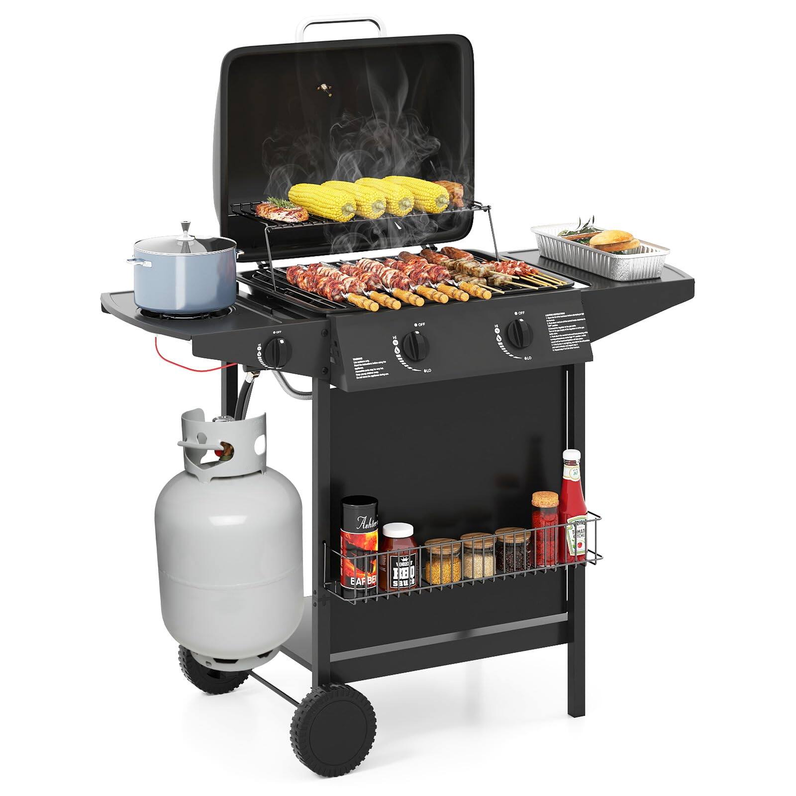 Ecooso - 30,000 BTU Propane Gas Grill on Wheels, Outdoor Burner BBQ Grill, Portable Patio Cooker price history on PriceWatchPro