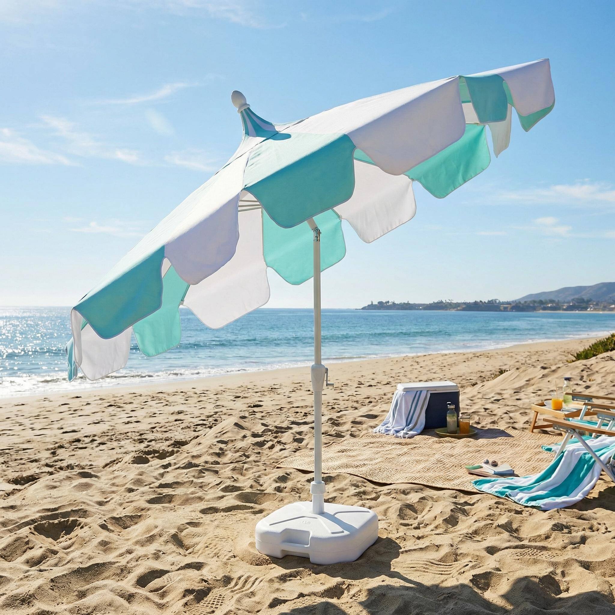 Alt View 6. Mondawe - 10 ft. Pagoda Patio Umbrella with Crank Lift and Tilt Adjustable - Aqua.