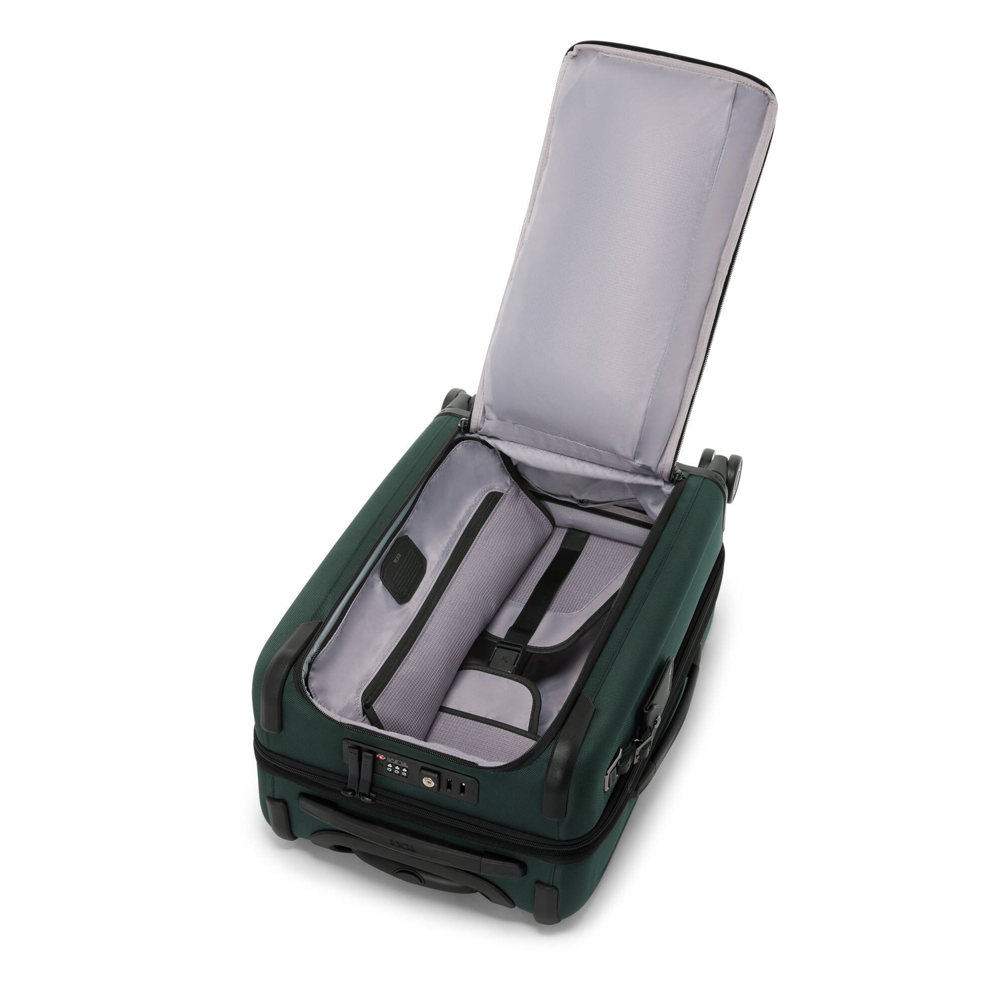 Angle. TUMI - Alpha Dual Access Expandable Carry-On Spinner Suitcase - Deep Pine.