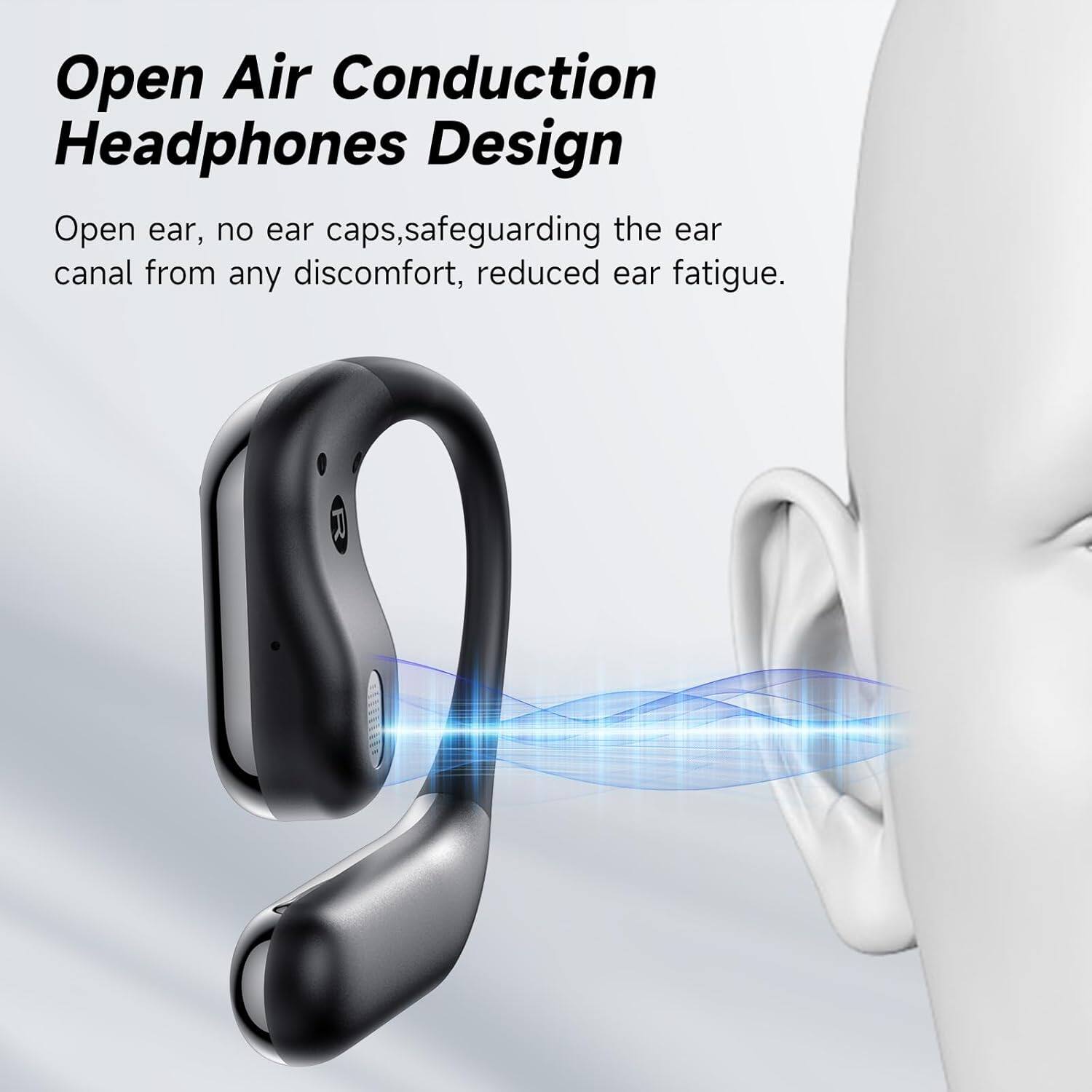Open Air Conduction Headphones Design

Open ear, no ear caps, safeguarding the ear canal from any discomfort, reduced ear fatigue.