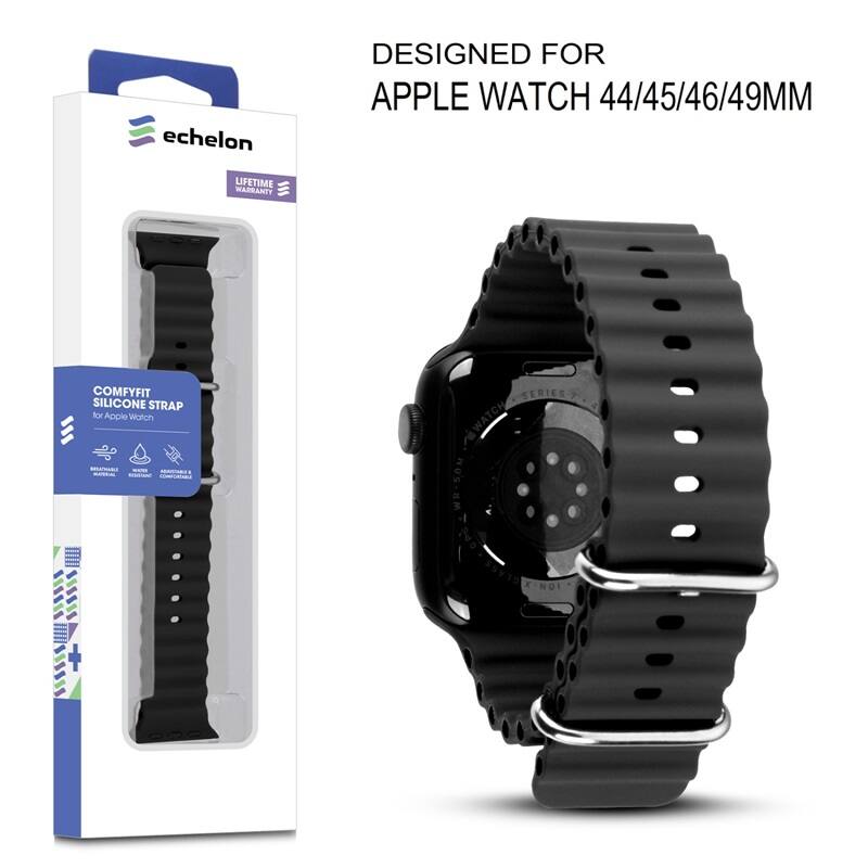 echelon DESIGNED FOR APPLE WATCH 44/45/46/49MM LIFETIME HARRANTY COMFYFIT SILICONE STRAP for Apple Watch SERIES WATCH - - - - - CONTUNIAR X NOI +