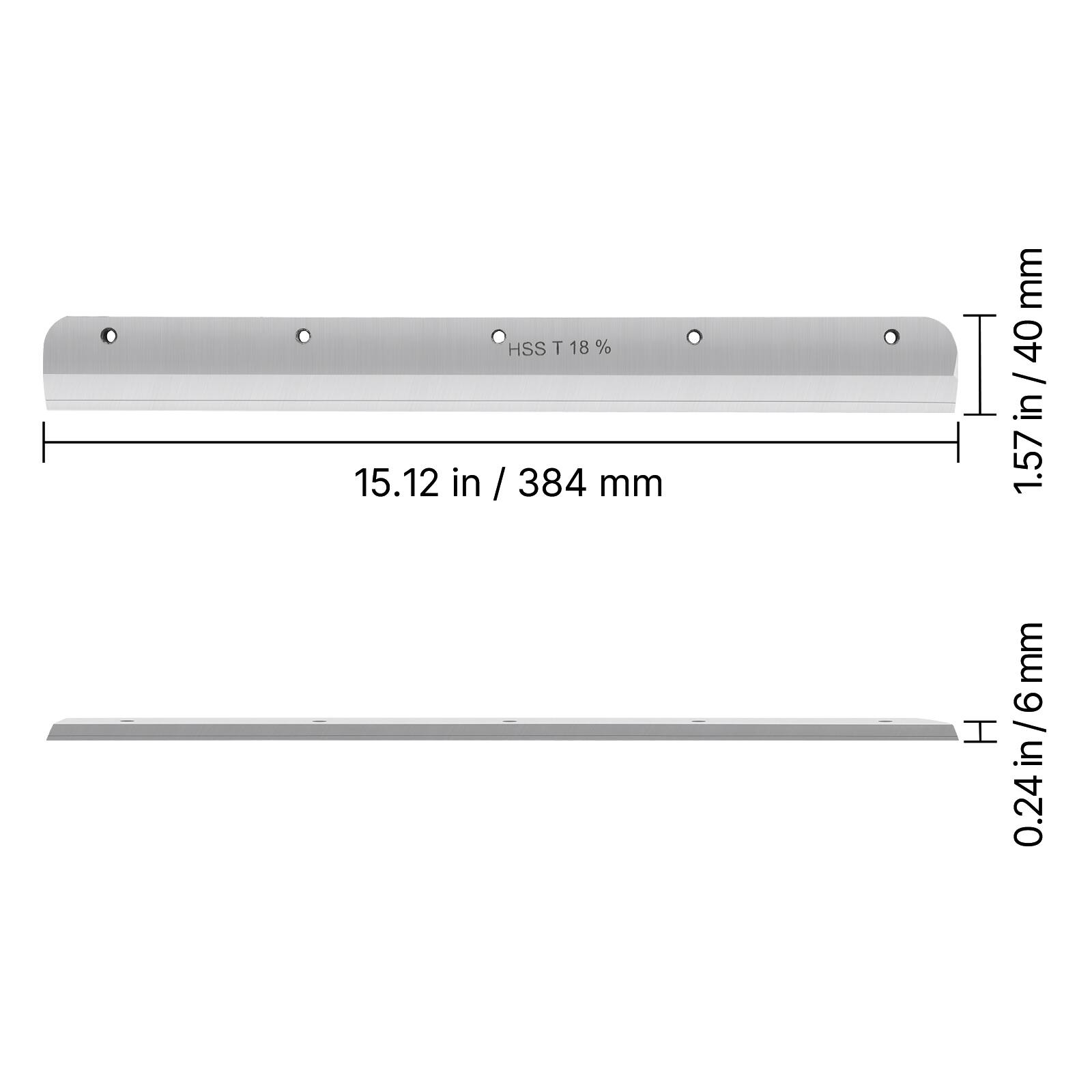 HSS T 18%  
15.12 in / 384 mm  
1.57 in / 40 mm  
0.24 in / 6 mm