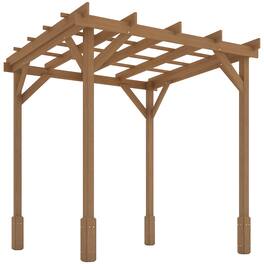 Outsunny - x 6.6' Wood Pergola, Outdoor Gazebo Grape Trellis with Stable Structure for Climbing Plant Support - Brown
