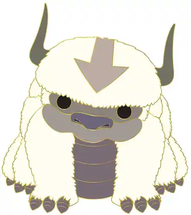 Front. Funko - Avatar The Last Airbender 3 Inch Funko POP Pin | Appa - White.