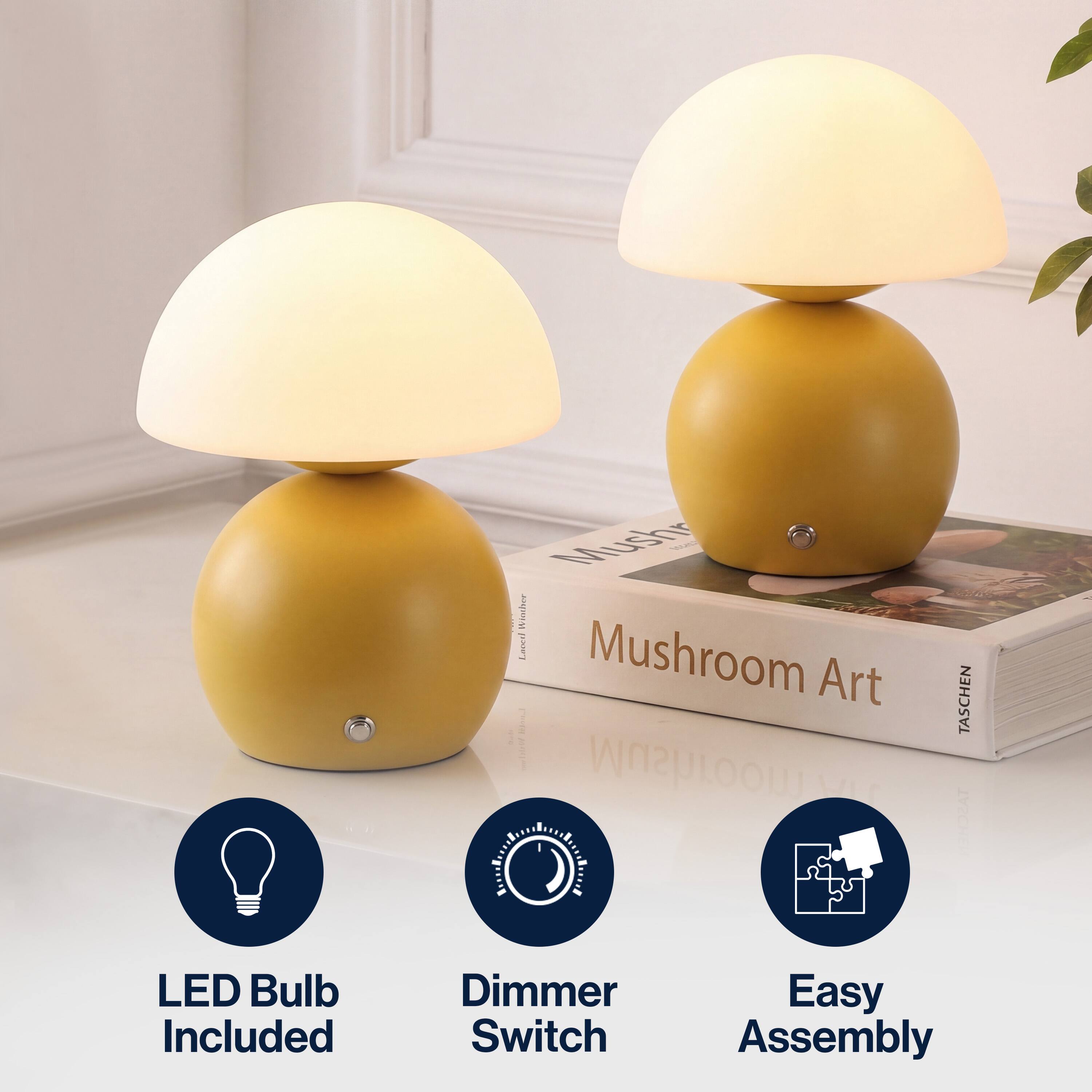 Mushroom Art  
TASCHEN  
LED Bulb Included  
Dimmer Switch  
Easy Assembly